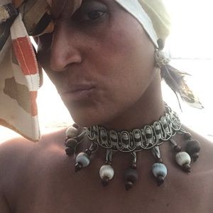 Custom choker with fabric balls